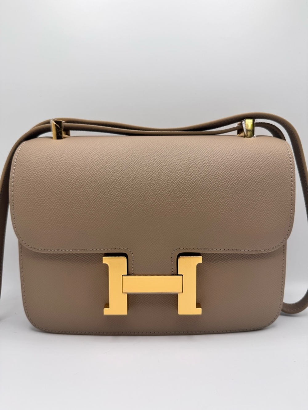 24CM Epsom Leather Crossbody/Shoulder Bag - Taupe